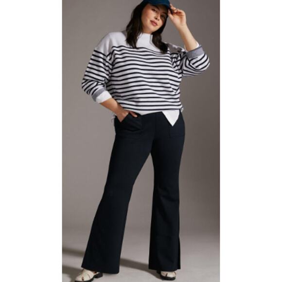 Anthropologie Maeve Knit Flare Pants  black SZ 3X - Picture 1 of 5